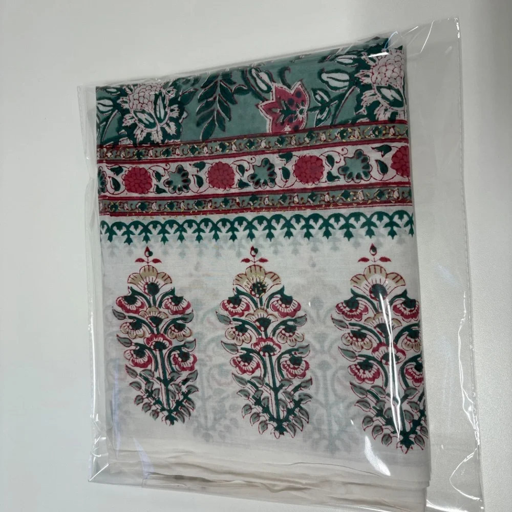 Indian‎ Hand Block Printed Cotton Scarf Or Sarong - 75